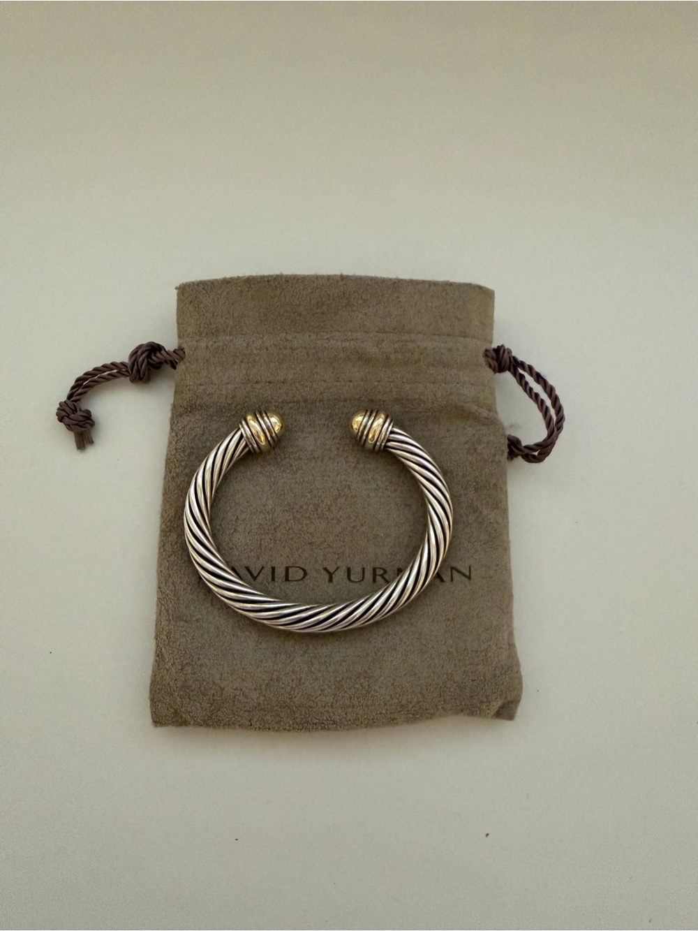 David Yurman Sterling Silver/Gold 7mm bracelet